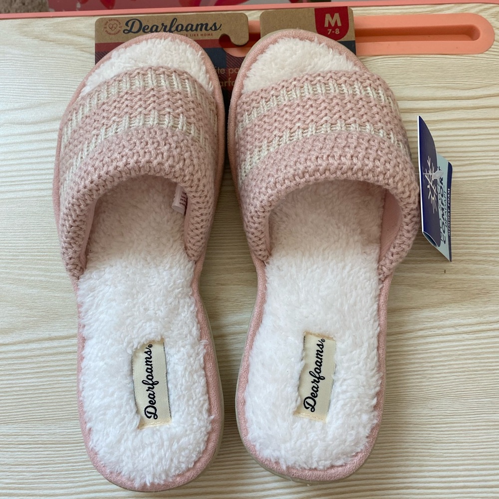 Dearfoams Ombre Stripe Pool Slide Slippers